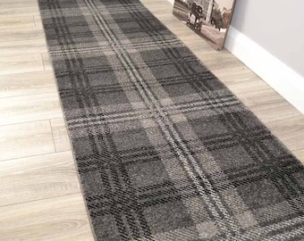 Highland Tartan Hall Runner Rug Carpet Corridor Rugs Very Long Hallway ANY Length UK