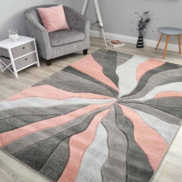 Soft Thick Pink Splinter Area Rugs High Quality Modern Hand Carved Luxurious Charcoal Silver Grey Cream Living Room Floor Decor