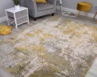 Ochre Mustard Soho Rugs Small Extra Large Bedroom Lounge Easy Clean Soft Floor Carpets