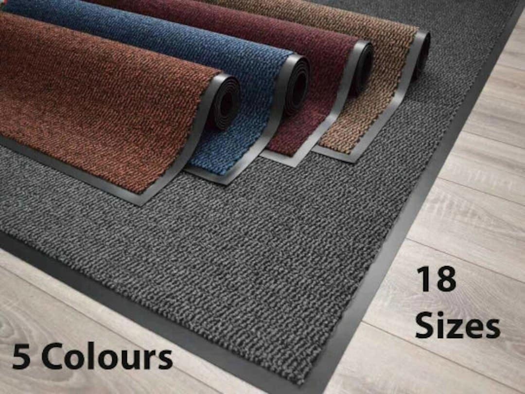 Rubber Edge Door Mats Heavy Duty PVC Entrance Rubber Back Mat Barrier Hard Wearing Dust Small