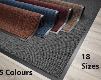 Rubber Edge Door Mats Heavy Duty PVC Entrance Rubber Back Mat Barrier Hard Wearing Dust Small Medium Large Long Thin Runner Rug