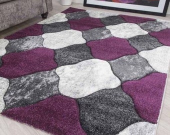 Purple Grey Thick Quality Modern Rugs Runner Small Extra Large High End Designer Rug For Living Room Bedroom Soft Mat Cheap