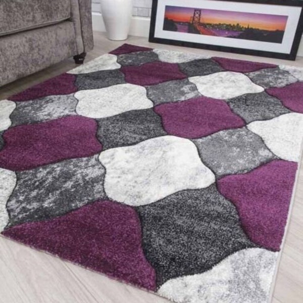 Purple Grey Thick Quality Modern Rugs Runner Small Extra Large High End Designer Rug For Living Room Bedroom Soft Mat Cheap
