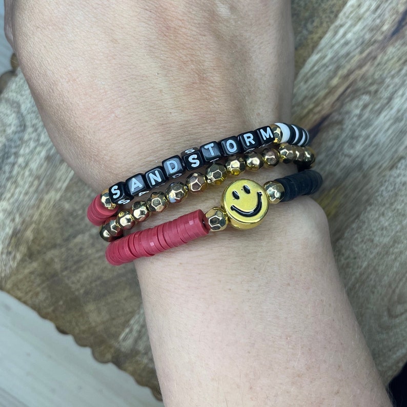 USC Gamecock Smile Happy Face Bracelet Set Graduation Game Day Etsy