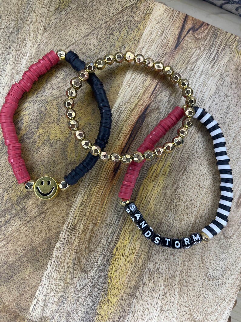 USC Gamecock Smile Happy Face Bracelet Set Graduation Game Day Etsy