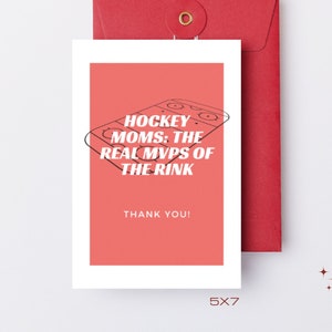 Hockey Mama Danke druckbare Karte, Hockey Mama Geschenkkartenhalter, Sport Mama Karte, Hockey Billet Mama Karte, sofortiger Download, druckbare Karte