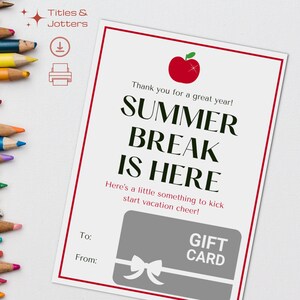 Teacher Gift Card Holder, Thank You Gift Card Holder, Printable Gift Card Holder, Last Minute Teacher Gift, Printable End Of The Year