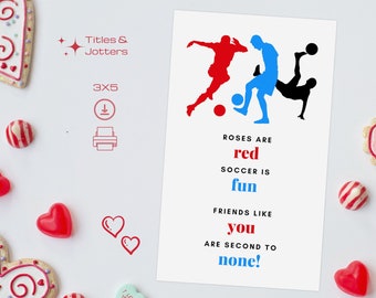 Soccer Valentine Cards | 3x5 | Instant Download