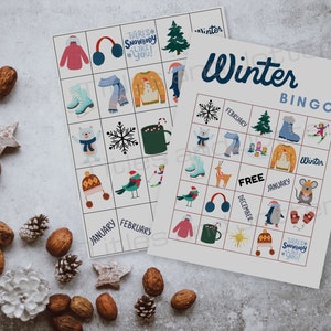 Winter Bingo Printable, Printable Game for Kids, Printable Activity for Snow Day, Holiday Best Sellers Printables, Bingo Boards, Bingo Game