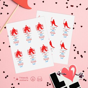 Tarjetas de San Valentín con temática de hockey / Tamaño carta / Descarga instantánea