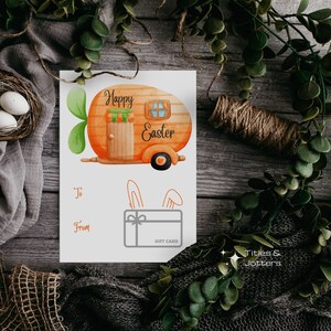 Porte-cartes cadeau imprimable pour Pâques, carte de remplissage de panier de Pâques, carte de Pâques imprimable, téléchargement immédiat, carte 5 x 7