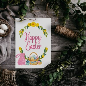 Porte-cartes cadeau imprimable pour Pâques, carte de remplissage de panier de Pâques, carte de Pâques imprimable, téléchargement immédiat, carte 5 x 7