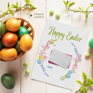 Druckbare Geschenkkartenhalter für Ostern, Osterkorb-Filler-Karte, druckbare Osterkarte, Instant Download, 13 x 18 Karte