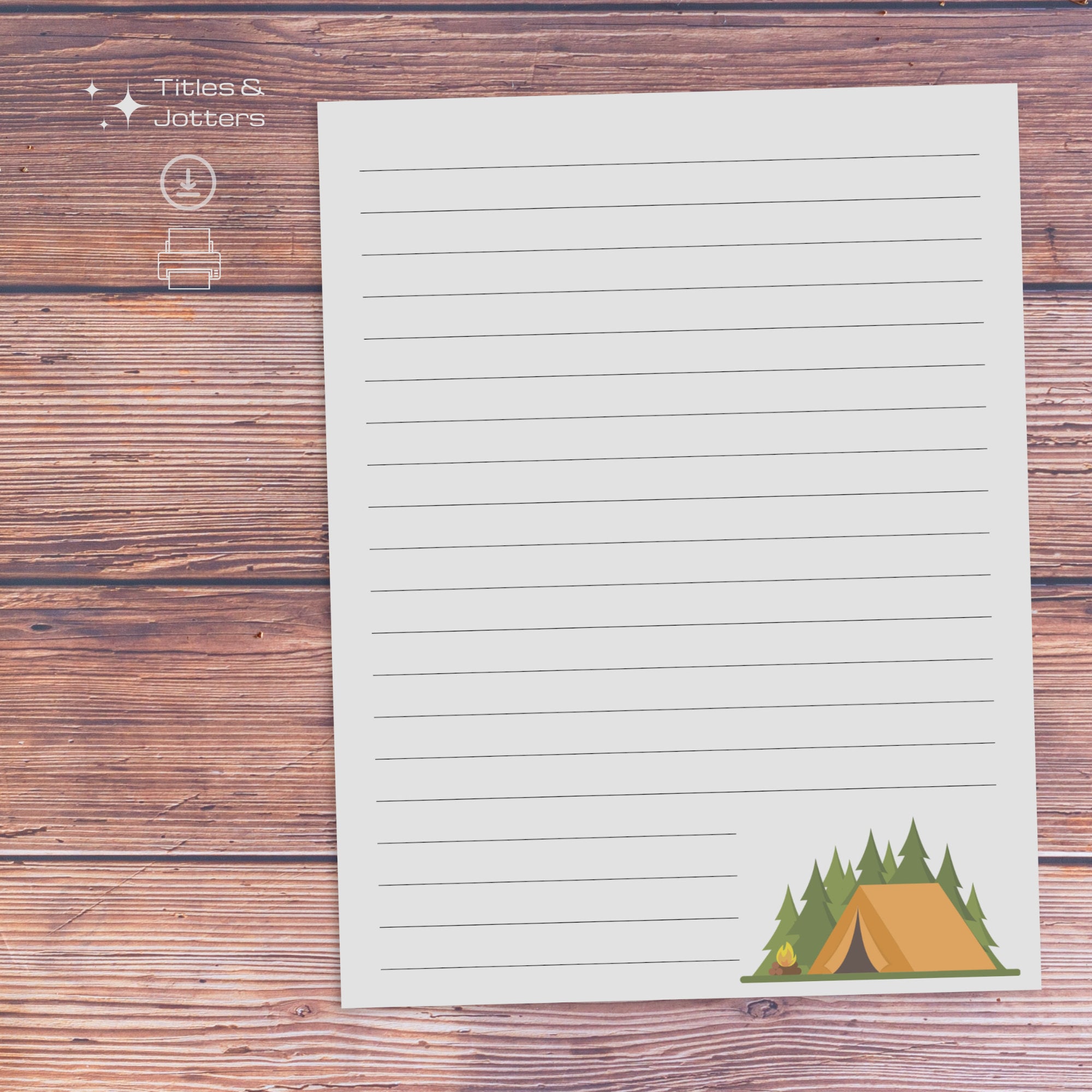 Printable Summer Camp Stationery Set, Hello From Camp Stationery ...