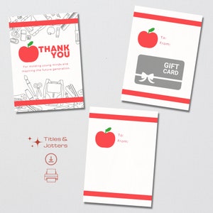 Porte-cartes enseignant, Porte-cartes pour la rentrée scolaire, Cadeau de dernière minute pour enseignant, Porte-cartes à imprimer, Porte-cartes enseignant