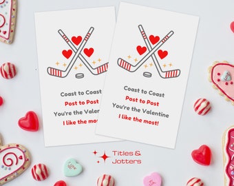 Hockey Valentine Cards | 3x5 | Instant Download