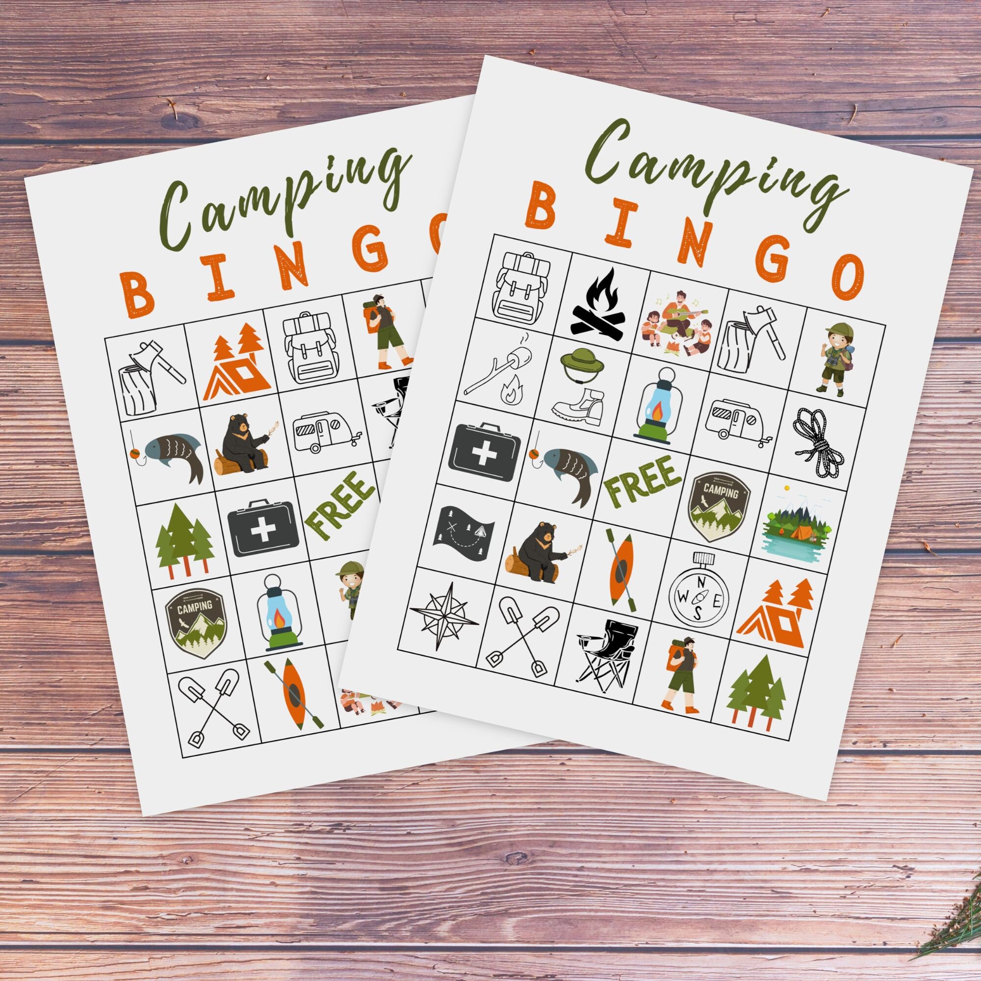 Printable Bingo, Summer Printable Games, Summer Bingo, Camping Bingo ...