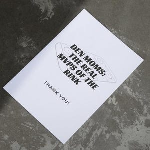 Den Mom Danke druckbare Karte, Hockey Mom Geschenkkartenhalter, Sport Mom Karte, Hockey Billet Mom Karte, Instant Download, druckbare Karte