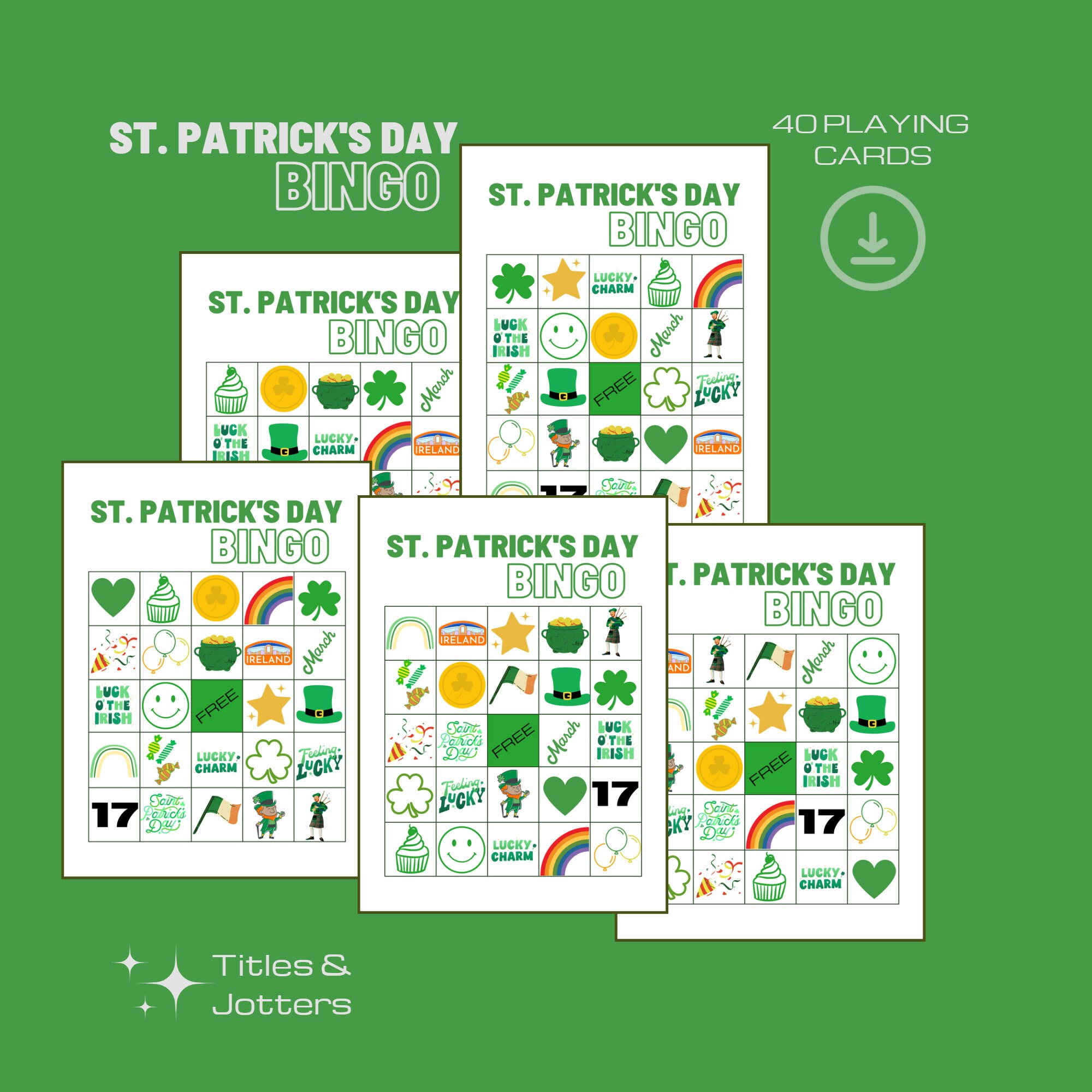 St Patrick s Printable Bingo Printable Game for Kids Classroom St Patrick s Printable Bingo Printable Game for Kids Classroom