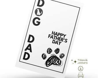 Printable Father's Day Card for Dog Dad Happy - Etsy