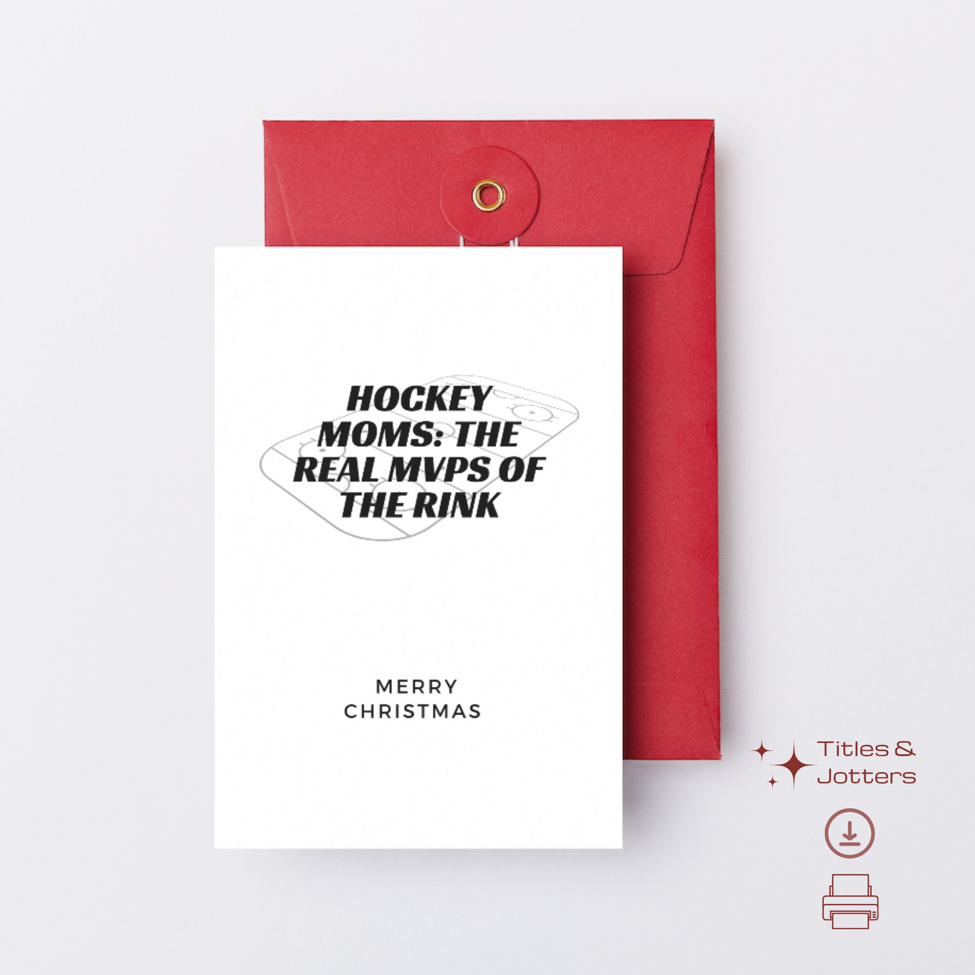 Printable Christmas Card for Hockey Mom Card for Billet Mom - Etsy