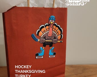 Hockey Turkey Thanksgiving Sticker: Holiday Tournament Swag