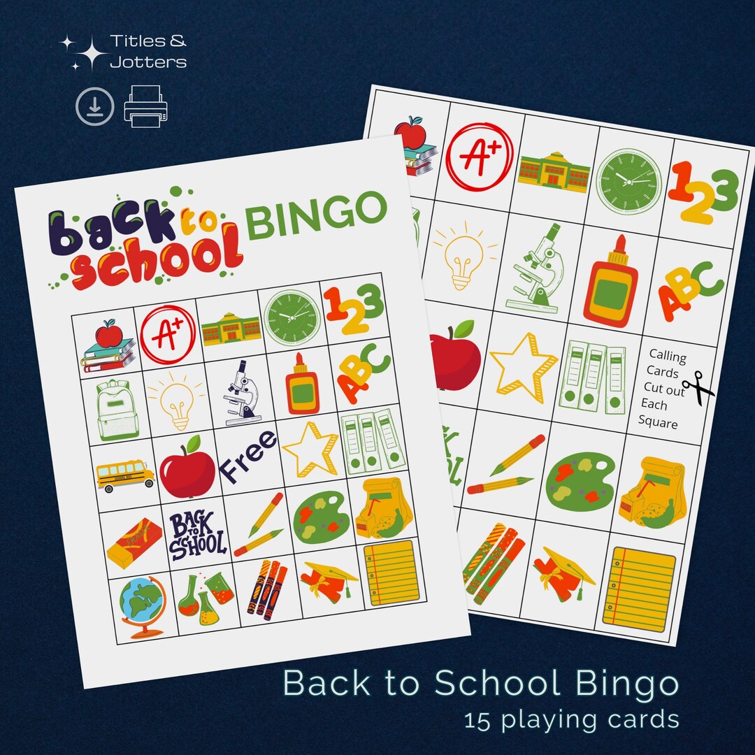 Printable Bingo for Back to School, Preschool Bingo, Classroom ...