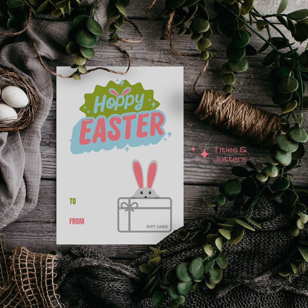 Easter Basket Stuffer Idea Printable Easter Gift Card Holder 5x7 ...