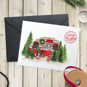 Kerstcamperkaart - Direct downloaden