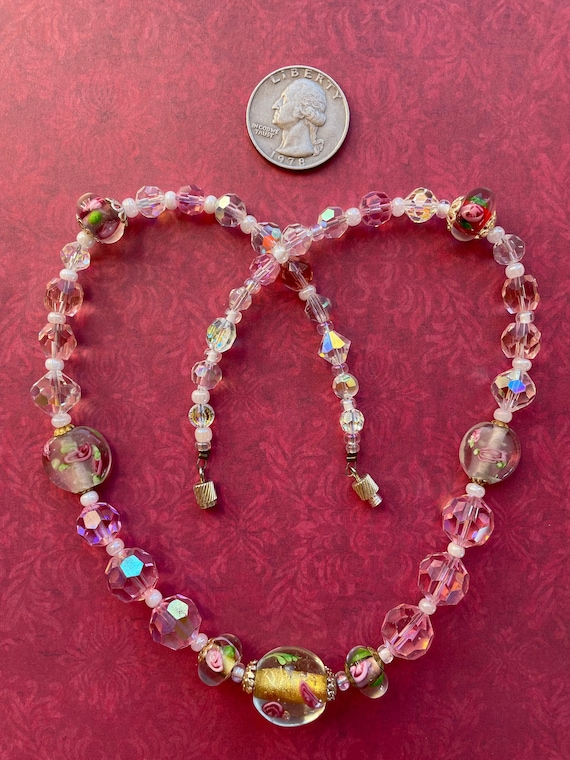 Vintage crystal glass beads Gem