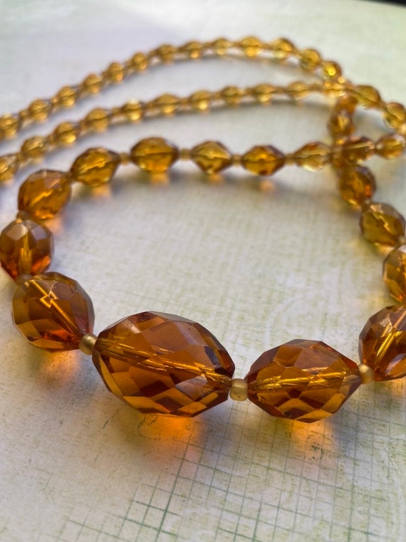 Vintage, Art Deco era, golden-yellow art glass be… - image 1