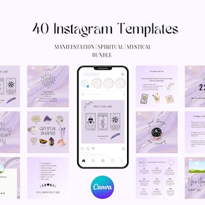 Spiritual Instagram Post Templates | Tarot, Affirmations, Manifestation, Moon, Mystical |  Astrology, Zodiac, Canva Designs | Magical Quotes