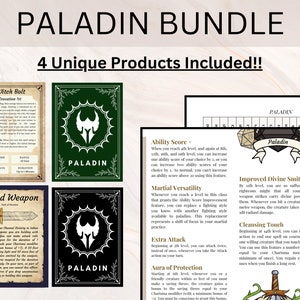 PALADIN PAKET | DnD Paladin Paket | Paladin Zauberkarten | Paladin Heilige Eide | Kanal Gottheit | Paladin Spickzettel | Baue einen Paladin