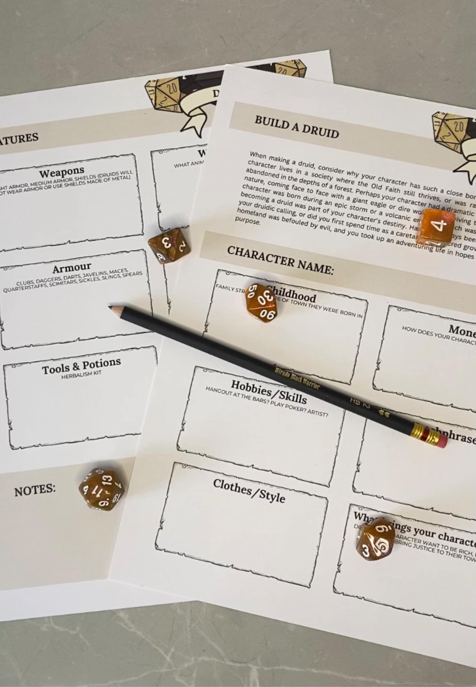 Build a Druid Druid Builder Druid Guide Dnd Build a - Etsy