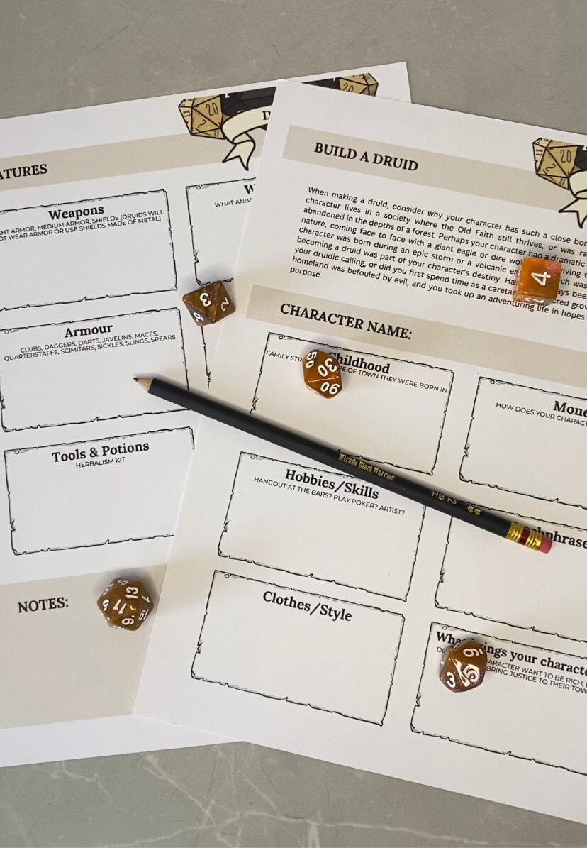 Build a Druid Druid Builder Druid Guide Dnd Build a - Etsy