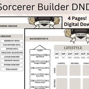 Build a Sorcerer | Sorcerer Builder | Sorcerer Guide Dnd | Buijld a Sorcerer in DnD | Sorcerer spells
