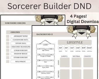 Build a Sorcerer | Sorcerer Builder | Sorcerer Guide Dnd | Buijld a Sorcerer in DnD | Sorcerer spells