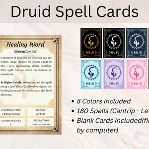 DRUID BUNDLE | Dnd Druid Pack | Druid Spell Cards | Wild Shape ...