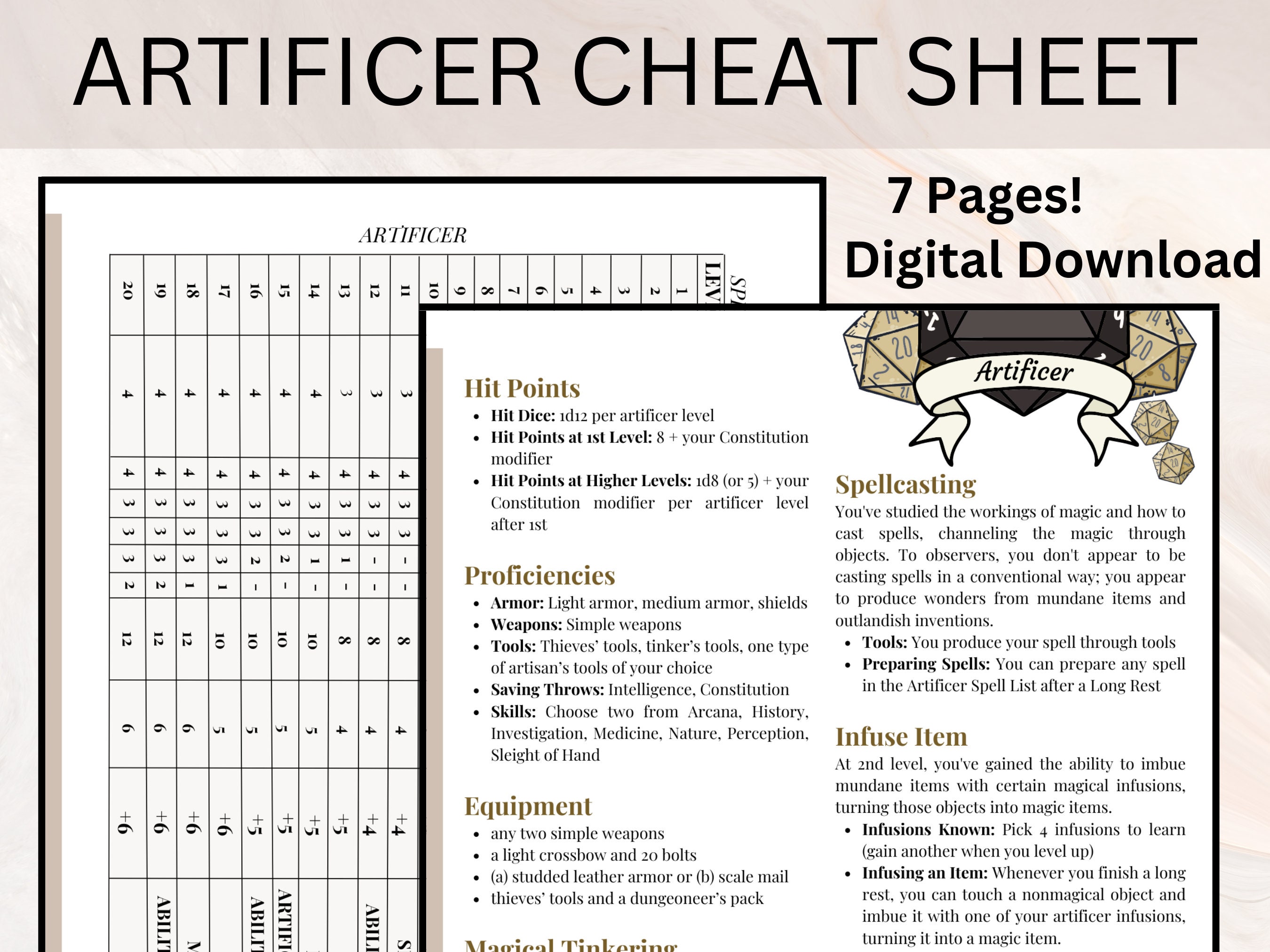 Artificer 5e, PDF, Dungeons & Dragons