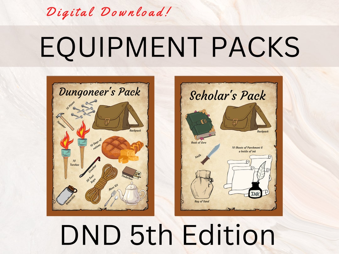 DND EQUIPMENT PACK Dnd Starter Pack Campaign Helper Digital Downloads