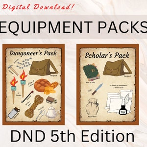 DND EQUIPMENT PACK | DnD Starter Pack | Campaign Helper | Digital Downloads | Dungeons and Dragons | DnD Gifts
