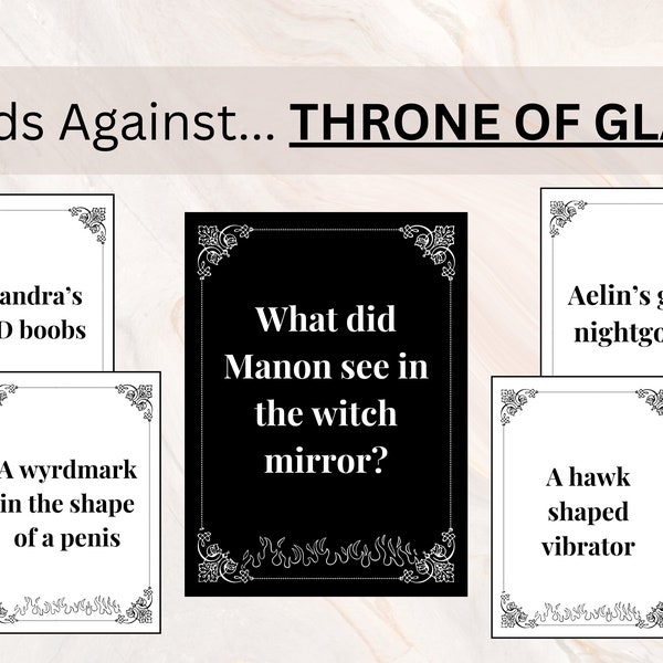 Cards Against Throne of Glass| Throne of Glass | Throne of Glass Games | Digital Downloads | Sarah J. Maas | Aelin | Rowan | Dorian | SJM