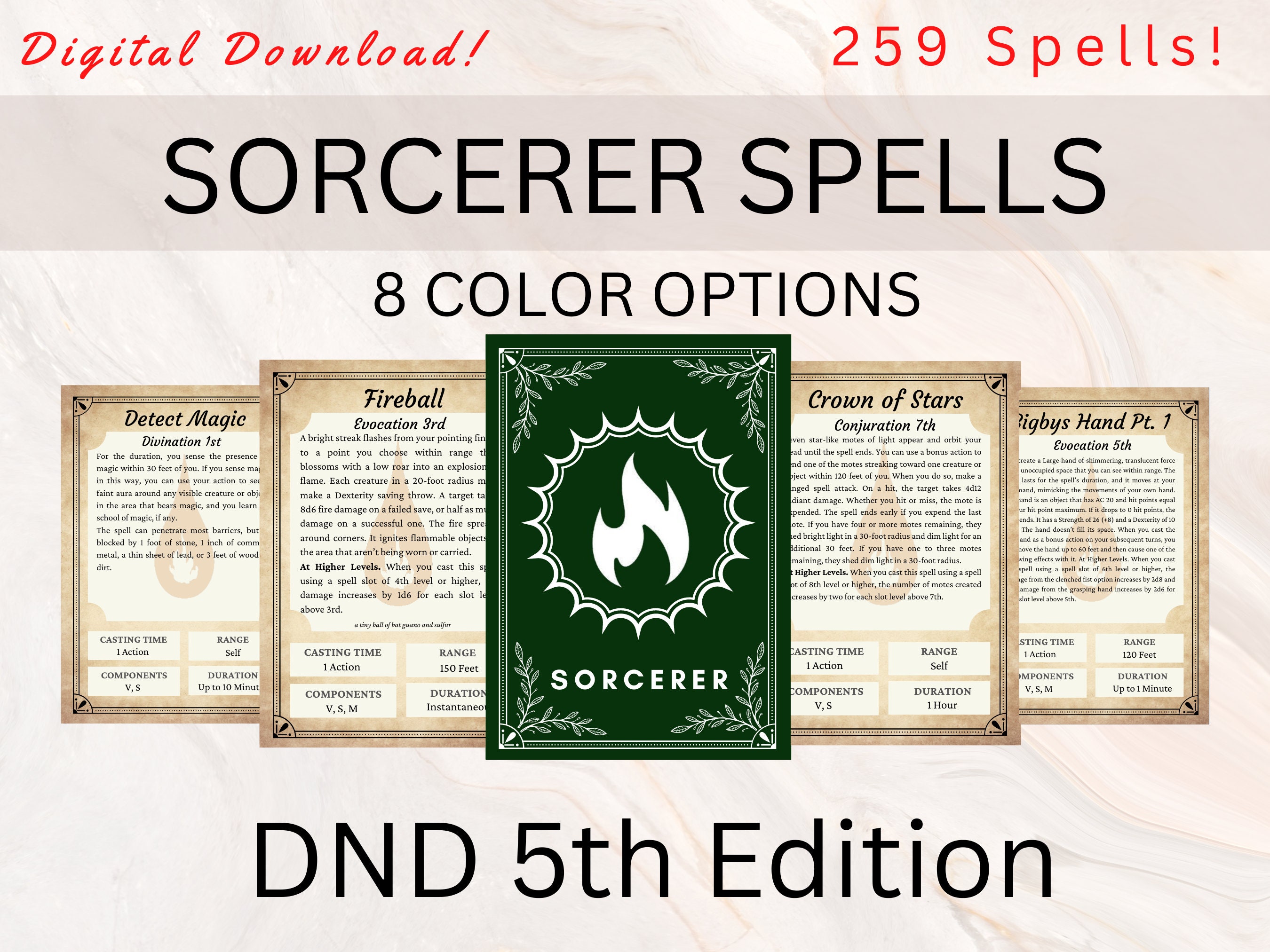 5e Revisited Sorcerer Spell Sheet (form Fillable) Dungeon, 53 OFF