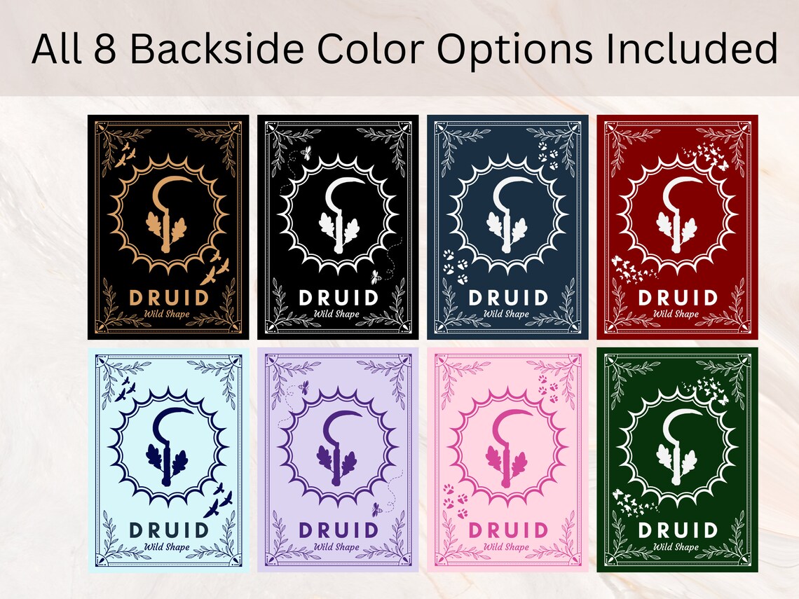 Moon Druid Wild Shapes Cards Dnd 5e Wild Shape 93 Beast Etsy