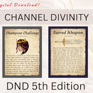 Channel Divinity PALADIN BUNDLE | Dnd Paladin Pack | Paladin Spell Cards | Paladin ...