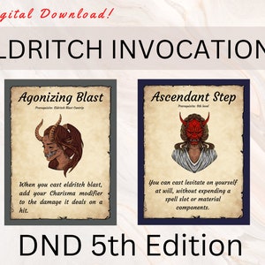 Eldritch-aanroepingen | Aanroepingen van Warlock Eldritch | Eldritch Aanroepkaarten | Warlock-vaardigheden | Tovenaarsspreuken | Warlock DnD