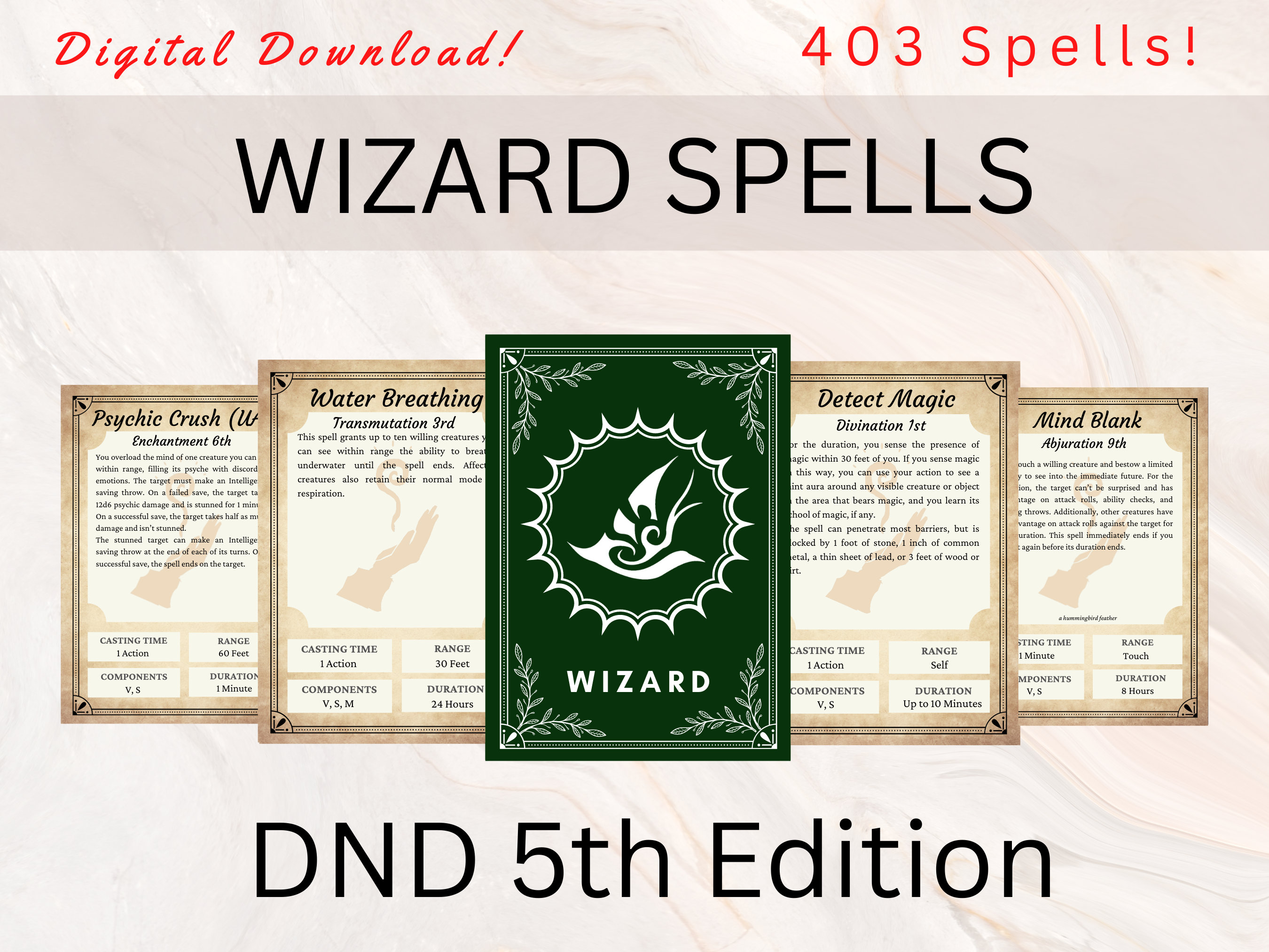 Wizard Dnd Spell Cards Dnd Spellbook Dnd Spellbook Cards Etsy