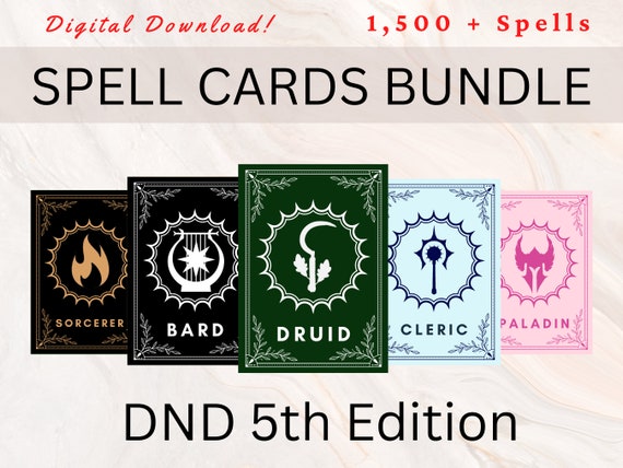 Dnd Spell Cards for Every Class | Dnd Spellbook Bundle | Dnd Spells | Dnd Spell Cards - Etsy Dnd Spell Cards for Every Class | Dnd Spellbook Bundle | Dnd Spells | Dnd Spell Cards - Etsy