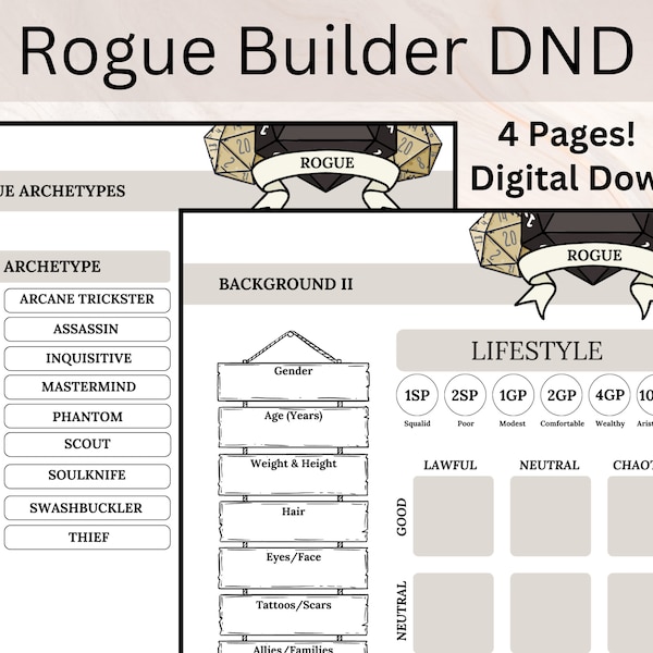Build a Rogue | Rogue Builder | Rogue Guide DnD | Build a Rogue in DnD | Rogue dnd | Rogue Archetypes | Rogue | Dungeons and Dragons