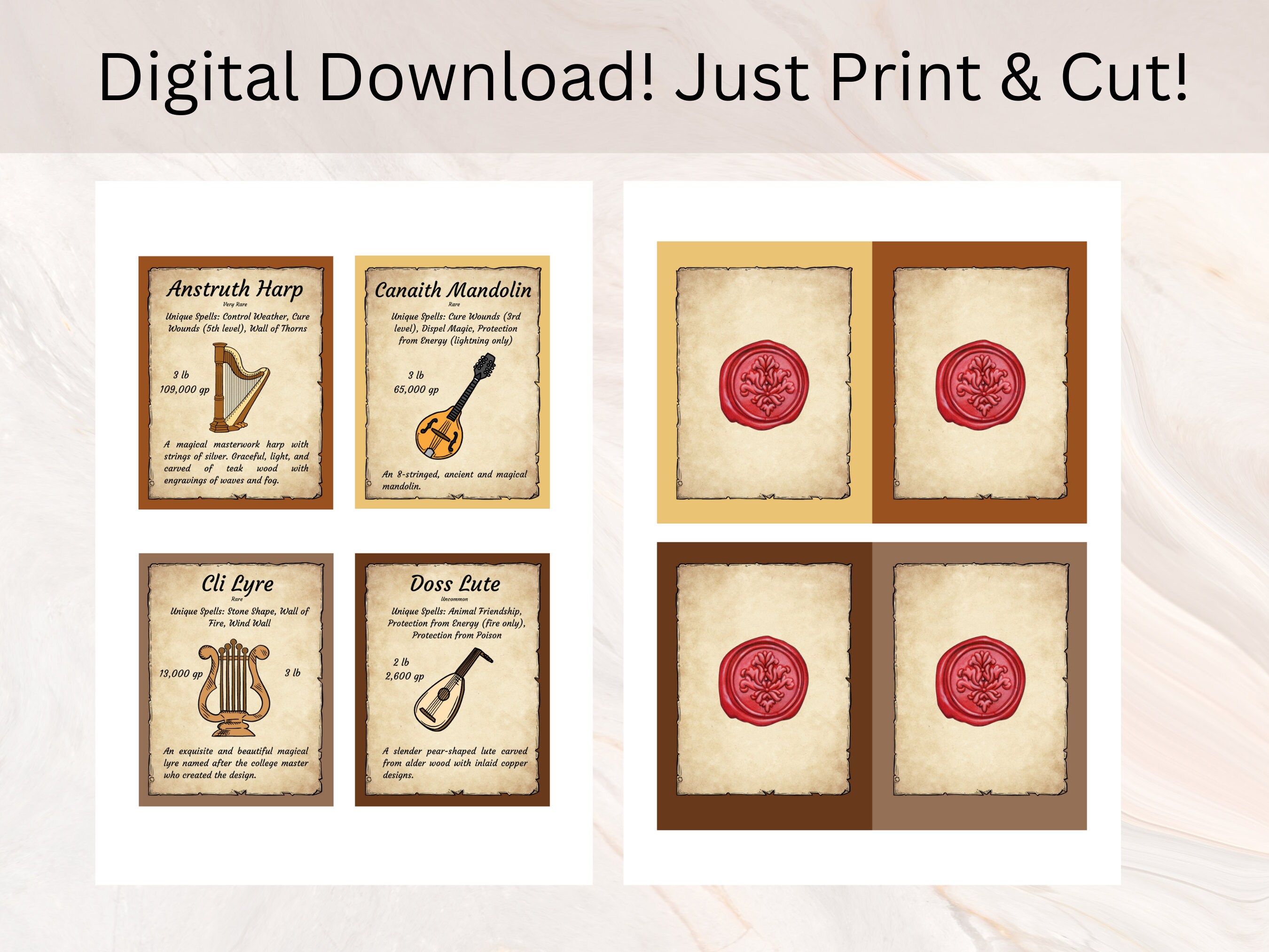 BARD INSTRUMENTS | Dnd Bard Instruments | Bard Instrument Cards ...